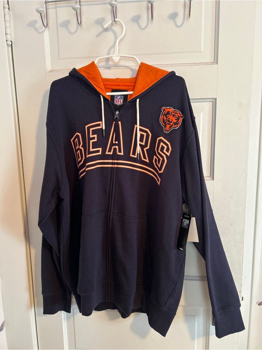 NFL Navy and Orange Hoodie with Team Accent